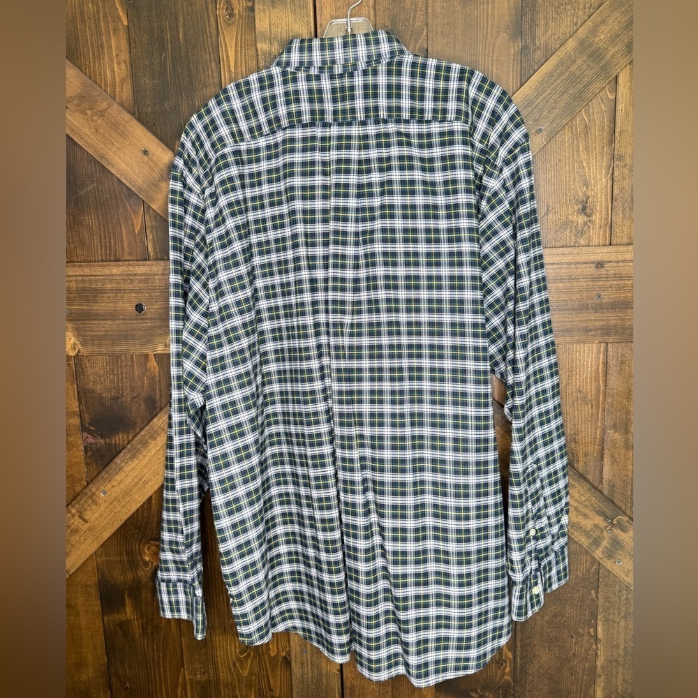 Ralph Lauren Dress Shirt Blue Plaid Button Up Embroidered 100% Cotton Oxford 2XB - Picture 4 of 4